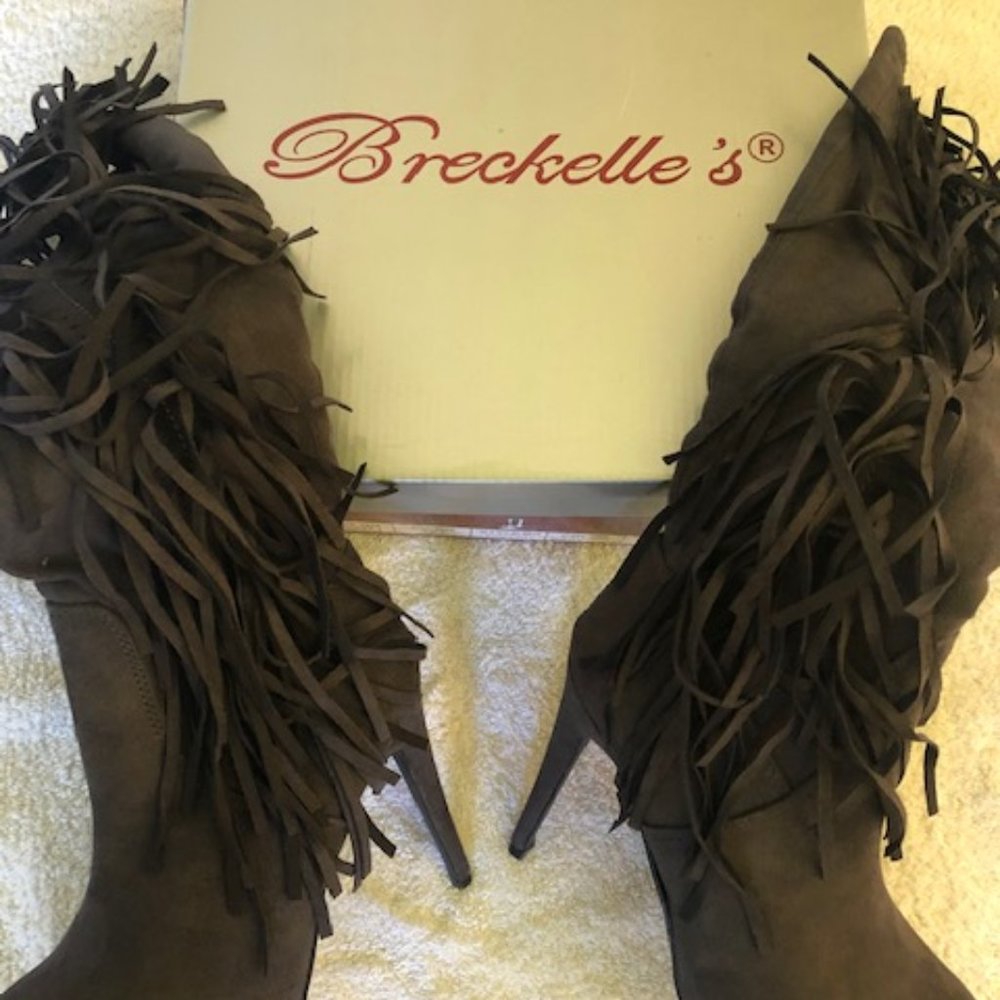 BRECKELLE'S Fringed Heel Boots